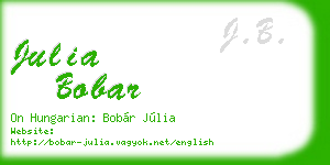 julia bobar business card